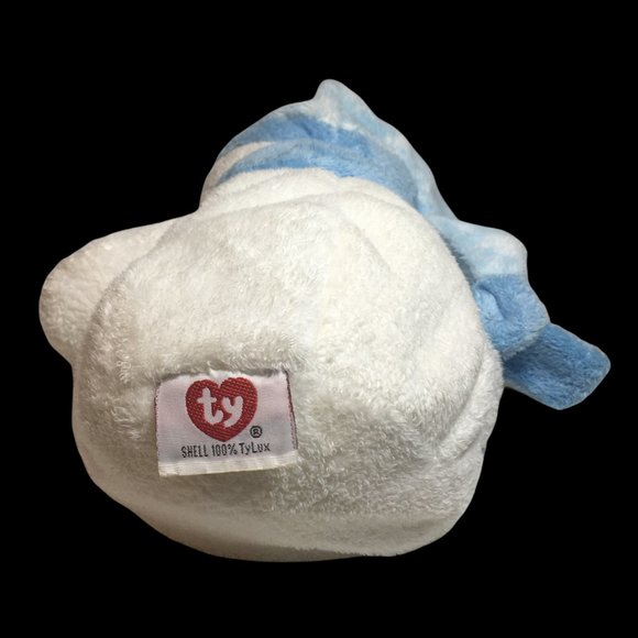 Ty Pluffies Windchill Snowman Beanbag White Blue Plush Stuffed Tylux Toy TAGS 8" - Picture 9 of 10